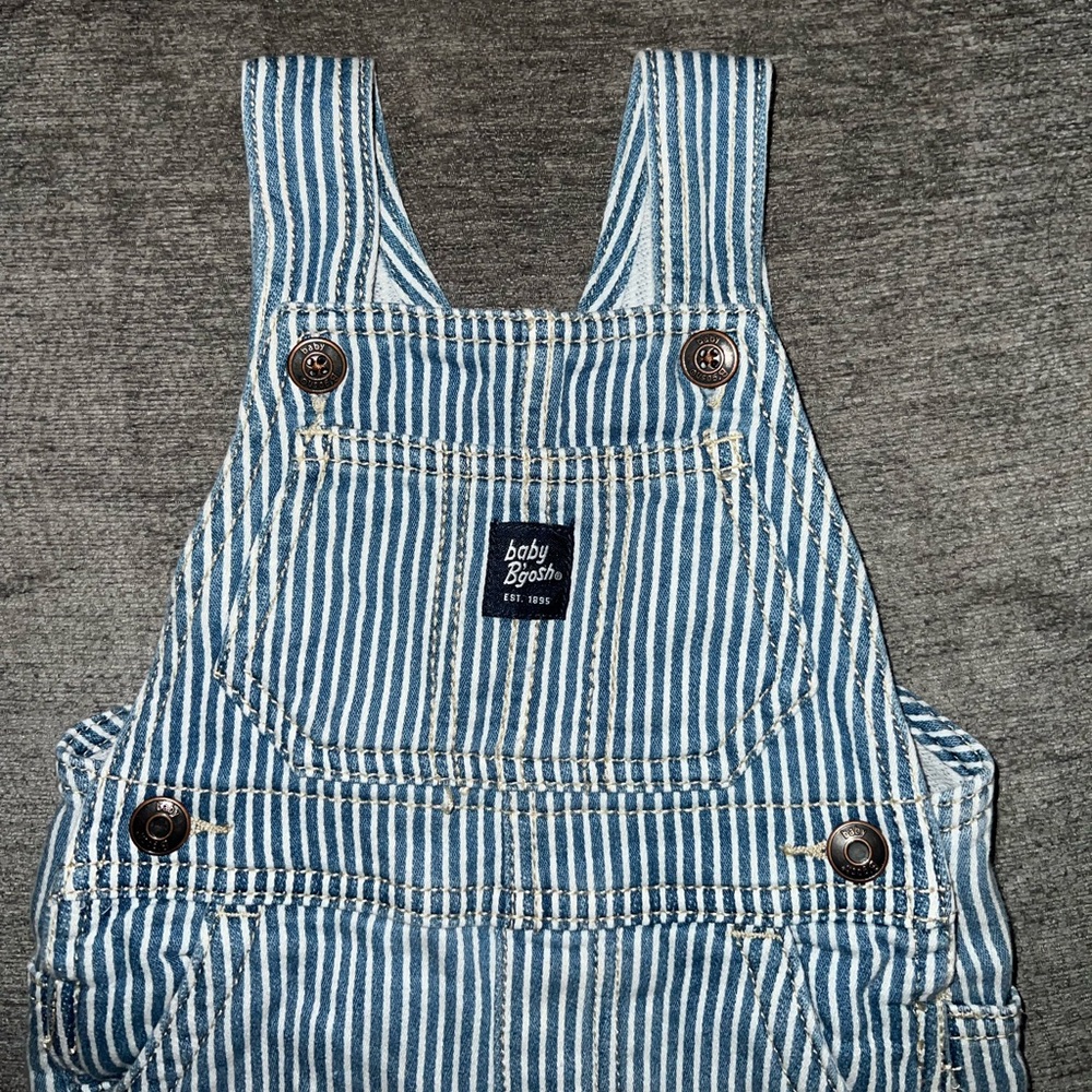 Baby B’Gosh Blue Striped Overalls
